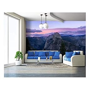 Grand View of Mountains at Sunset - Removable Wall Mural | Self-Adhesive Large Wallpaper - 66x96 inches