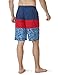 TSLA Men's 11 Inches Swimtrunks Quick Dry Water Beach, Color Block(msb02) - Navy & Red, Large.