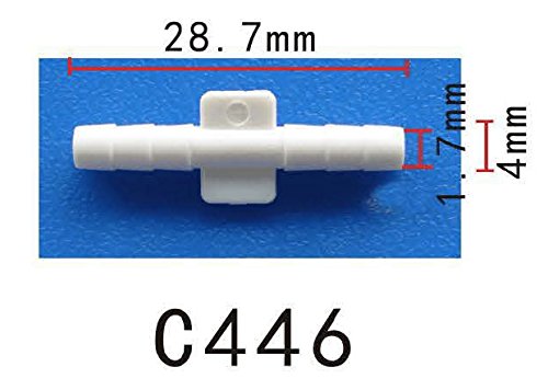 Straight Hose Connector Vacuum Silicone Plastic 3mm (1/8"), for Universal Use 14047034, 383000, 4095145 (Pack of 10)