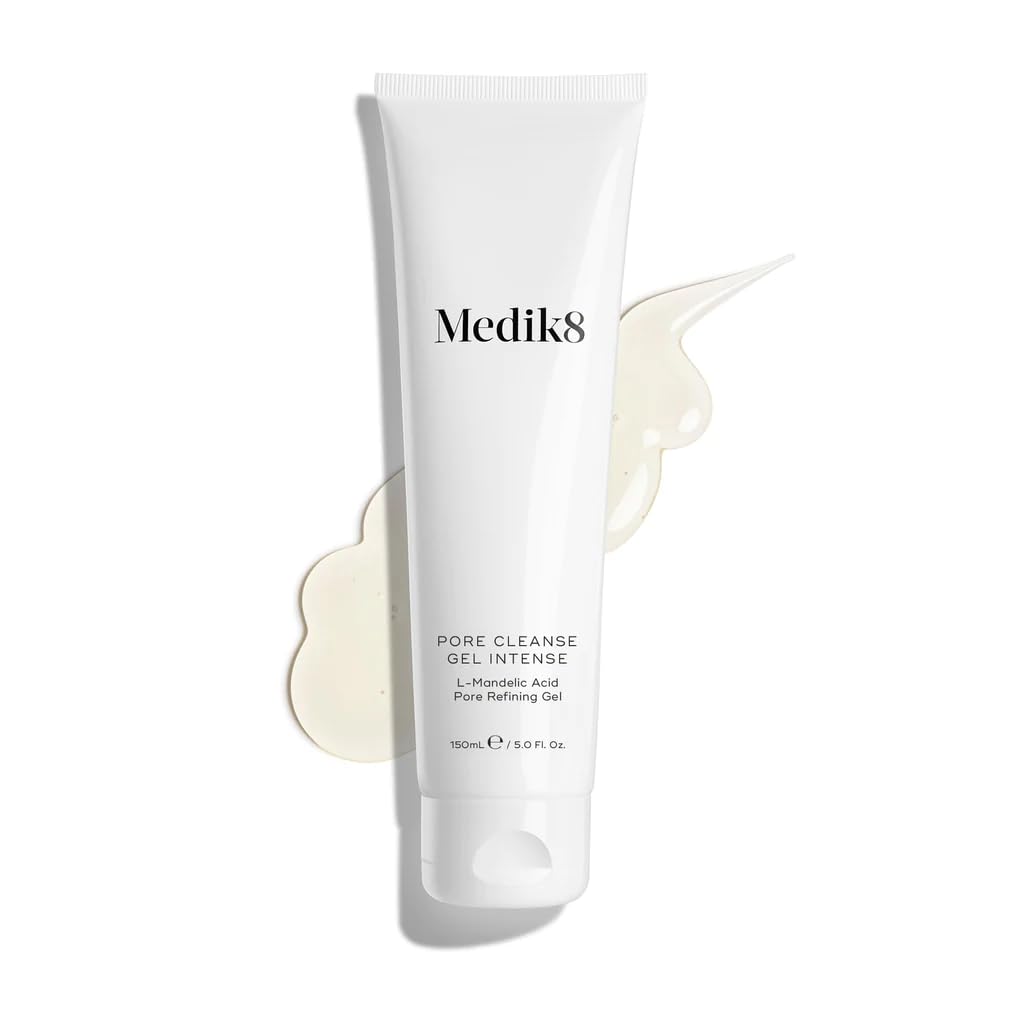 Medik8 Pore Cleanse Gel Intense - L-Mandelic Acid Pore Refining Gel - Visibly Reduce Enlarged Pores, Uneven Skin Texture and Unwanted Oiliness - 150ml