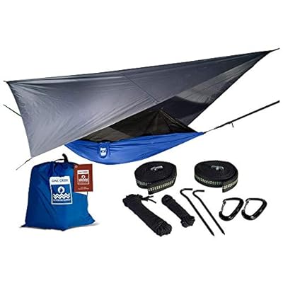 Oak Creek Lost Valley Camping Hammock. Bundle Includes Mosquito Net, Rain Fly, Tree Straps, Compression Sack. Weighs… 41bwtJtZwdL