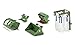 Siku 3658, 5-Piece Front-Loader Accessory Set, 1:32, Green, Suitable for All Tractors with Front Loader at 1:32 Scale