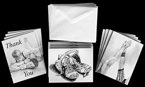 WRESTLING NOTECARD VARIETY 12-PACK #1 by Cauliflower Brand