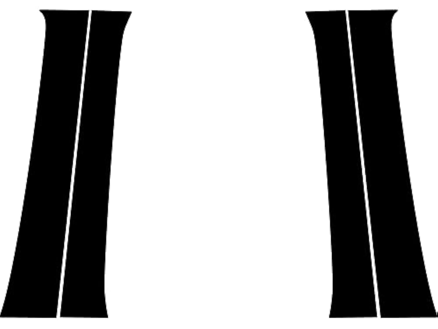 Photo 1 of Rvinyl Pillar Post Pre Cut Window Trim Kits in Matte Black Compatible with Toyota Tacoma 2016-2023 Crew/Double Cab - Adhesive Backs