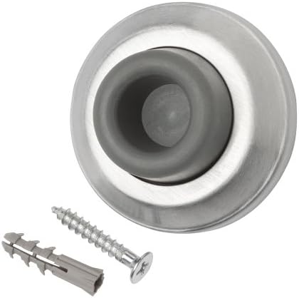 Crown Bolt 62007 Wall Doorstop, Satin Chrome/Solid Brass