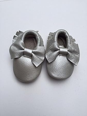 silver baby moccasins