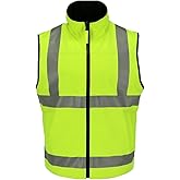 RefrigiWear Men's High-Visibility Reversible Softshell Safety Vest, ANSI Class 2
