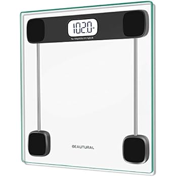 Beautural Precision Digital Body Weight Bathroom Scale with Lighted Display, Step-On Technology, 400 lb
