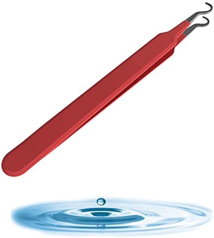 Blackhead Tweezer - Professional Curved Steel Tip Surgical Comedone & Splinter Extractor By Rapid Vitality. Ideal Blemish & Acne Remover Tool Means Flawless Facial Skin For You Today. (Red)