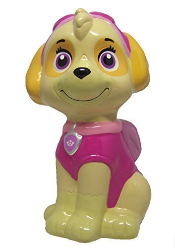 Nickelodeon Paw Patrol Ceramic Ceramic Coin Piggy Bank For Kids, Girls, and Adults or Collectors. Pink and Purple Colors. Ages 8 and Up. 4.25 Inches Wide X 7.59 Inches Tall X 4.52 Inches.