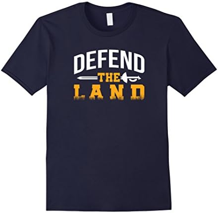 Men's Defend The Land T Shirt  Large Navy