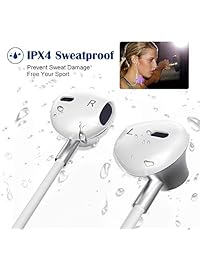 Auriculares Bluetooth inalámbricos V4.1 Auriculares Bluetooth Magnéticos con Micrófono Estéreo Auriculares Deportivos para iPhone X 8 7 Plus Samsung Galaxy S7 8 9 y teléfonos Android (versión actualizada)