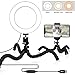 Ring Light with Flexible Tripod Stand & Cell Phone Holder Compatible with All Smart Phone,3 Light Modes Dimmable LED Camera Light for Selfie, YouTube Video,Makeup,Live Streaming