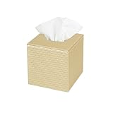 J JACKCUBE DESIGN JackCubeDesign Square Tissue Box Cover Holder Case Kleenex Cover Holder Box Napkin Holder Organizer Stand(Gold, 5.4 X 5.4 X 5.6 inches)- MK272B