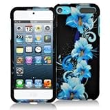 Blue Flower Design Crystal Hard Skin Case Cover for Apple iPod Touch 5th Generation 5G 5