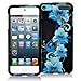 Blue Flower Design Crystal Hard Skin Case Cover for Apple iPod Touch 5th Generation 5G 5