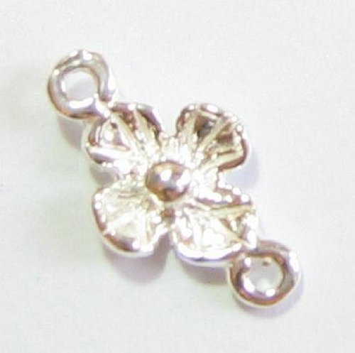 4 pcs .925 Sterling Silver Chandelier Flower Link Bead 12mm / Earrings Connector / Findings / Bright