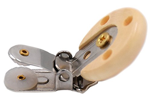 Ocharzy 30Pcs Pacifier Clip Wooden Clip Teething Beads Suspender Clips