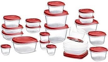 Rubbermaid Easy Find Lids Food Storage Container, 42-piece Set, Red (1880801)