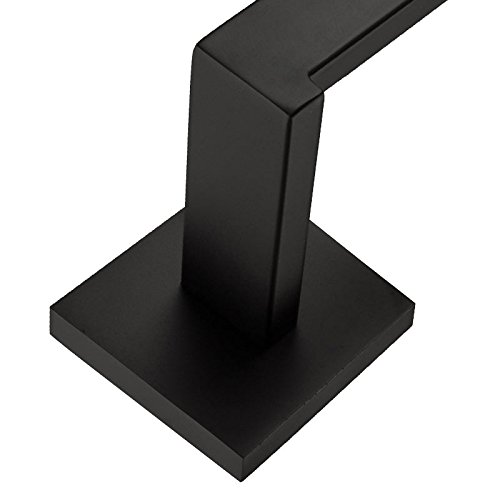Turs SUS 304 Stainless Steel Bath Towel Holder Hand Towel Ring Hanging Towel Hanger Bathroom Accessories Contemporary Square Style Wall Mount, Matte Black