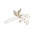 SWEETV Gold Handmade Women's Hairpins Rhinestone Pearl Hair Pin Clip Accessories for Wedding Party