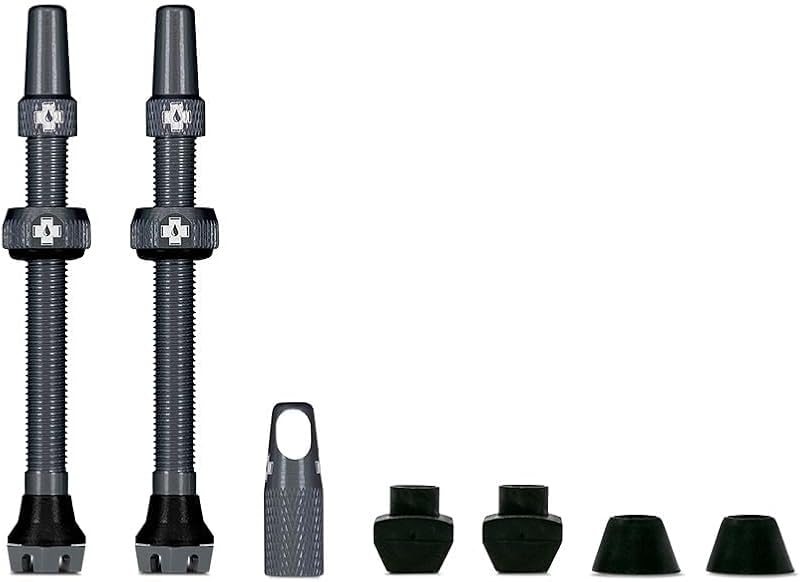 Muc-Off Tubeless Valves V2 7075 Aluminium Presta Valves with Core Tool 60mm
