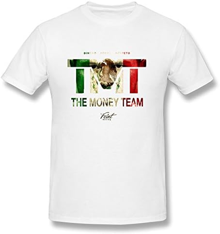 FAFA Men's The Money Team Mayweatiher Cotton Round Collar T Shirt,M,White