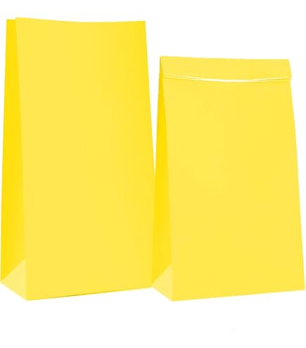 Hygloss 50 Sacchetti Di Carta Verde Lime Con Soffietto – 15x9x28 Cm – Borse Regalo Fai Da Te Per Artigianato, Premi E Confezioni