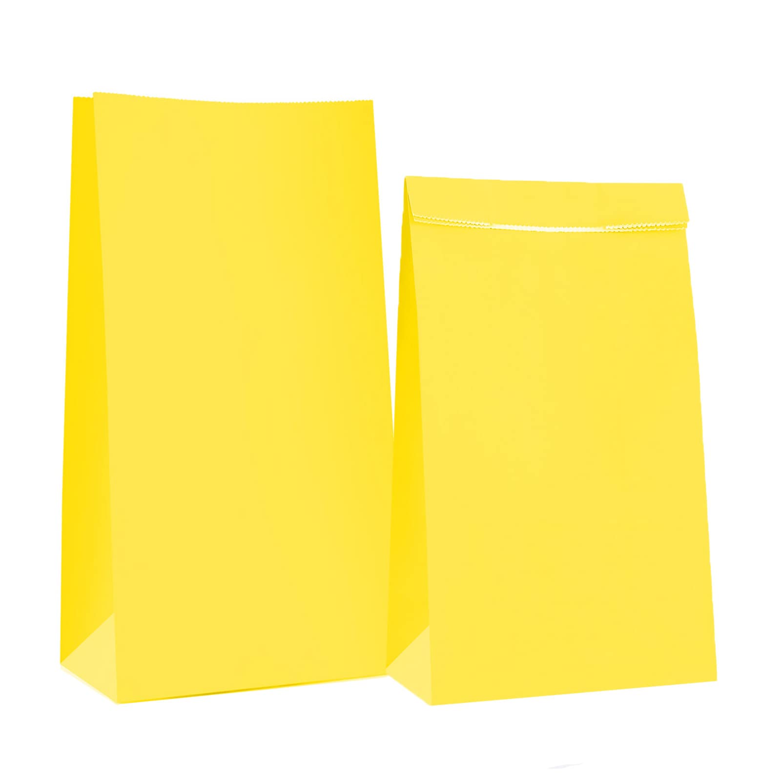 Photo 1 of Oletx 30-Pack Yellow Party Favor Paper Bags, 9'' Wrapped Treat Bags for Birthday Party, Babyshower, School Activities