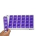 GMS 7 Day Pill Organizer Tray - Large with Removable Daily Pill Boxes with 4 Compartments Each for Reminding, Organizing, and Storing Medications, Pills, Vitamins, and Prescriptions - Purple
