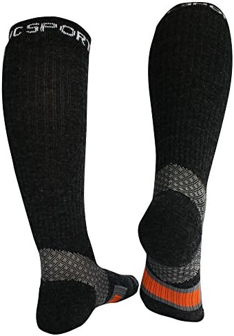 Premium Marino Wool Compression Socks, Reinforced Ankle and Arch Support, Pressure dispersing heal, Enhanced stability of ankles, Ideal for Running, Cycling, Hiking, Flight Travel and Much More