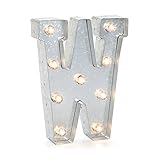 Darice Marquee Letters - W - Galvanized Silver - 9.875