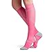 Plus Size Compression Socks 4 Wide Calf, Big and Tall, Men & Women 15-20 mmHg Reduce Pain Swelling. Maternity Nurse Travel Diabetic & Medical (WF LG, PINK)