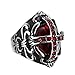 eejart Crusader Templar Cross Rings Ruby Cubic-Zirconia 316L Stainless Steel Ring Size 7 to 15