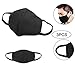 MACHEE 3Pcs Flu Dust Masks Reusable Activated Carbon Cotton Filters Breathable Safety Respirator for Outdoor Cycling Black