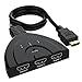 HDMI Switch, Yxflz 3-Port HDMI Switch Splitter 3x1 Selector with Pigtail Cable HD 1080P 3D Switcher Supports HDTV, Blu-ray, DVD, PS4/PS3,Xbox 360, Xbox One/One S