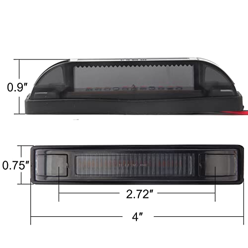 Smoked Amber Full LED Center Grille Lights Kit, 4Pcs 4 Inch Running