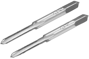 uxcell Metric Hand Taps M3 Thread 0.5 Pitch 3 Straight Flutes H2 Alloy Tool Steel Bottom & Taper Screw Tap Set Tapping Tools 