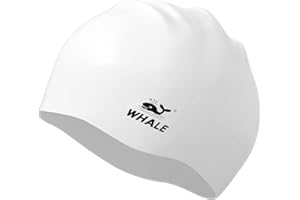 WHALE Extra Large Swim Cap for Women Men, Durable Silicone Swimming Hat with Ear Protection, Unisex Adults Bath Swimming Caps for Long Thick Curly Hair & Dreadlocks Braids Weaves Afro Hair