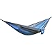 OuterEQ Portable Parachute Camping Hammocks Lightweight Nylon Fabric Travel Hammock (Grey/Light Blue, 295cm x 198cm/Double)