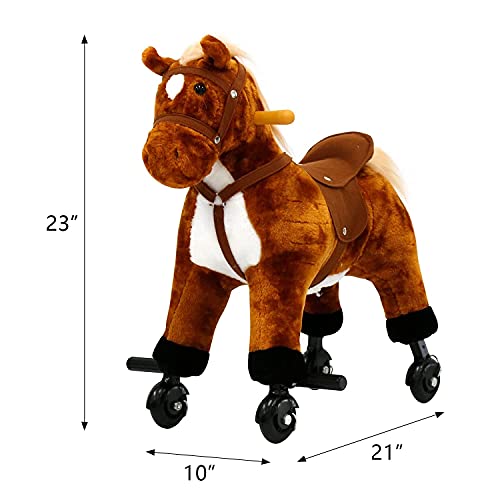 Toddler Ride On Horse Toys Mechanical Real Walking Horse with Rolling