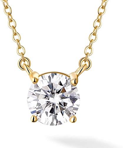 ネックレス レディース モアサナイト 一粒 2ct 18金 イエローゴールド 加工 ブランド 女性