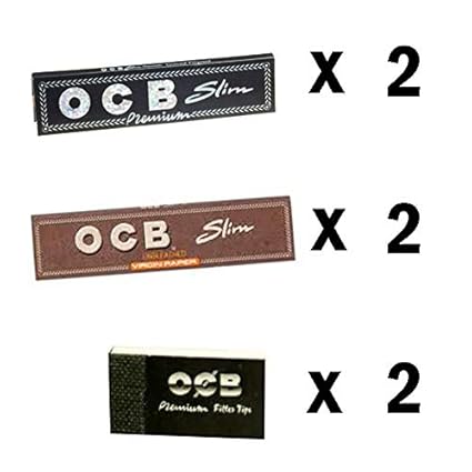 SCORIA King Size Rolling Paper 2 Brown OCB + 2 Black OCB with 2 Rouch Pad