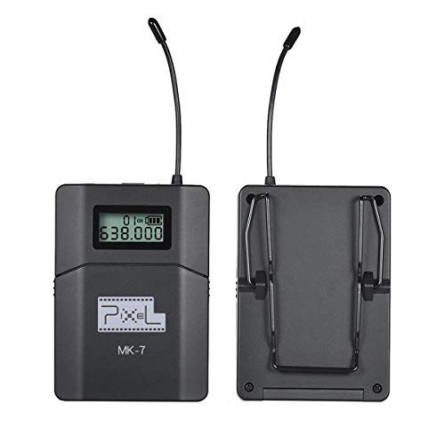 Dazzne Pixel 6 Channels UHF Wireless Lavalier Microphone System Applicable for DSLR Cameras, Canon, Nikon, Sony & Camcorders (Need 3.5mm Interface (MK-7)