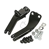TCMT Black Passenger Foot Peg Support Kit For Harley Dyna Super Glide Street Bob 06+