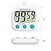 Nuovoware Digital Kitchen Timer, Digital Loud Alarm Timer with Large LCD Display and Strong Magnetic Back for Cooking Baking, Minute Second Count Up and Countdown, White