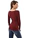 PattyBoutik Women Long Sleeve V Neck Lace Up Blouse (Burgundy Small)