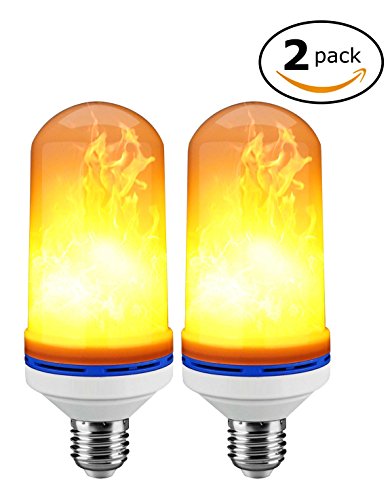 S.A.Pro LED Flame Effect Light Bulbs by A bright set of decorative, low voltage, real flame effect LED lamps for a glowing amber fire atmosphere in your home | 2 x 10W bulbs with Edison E26 bases