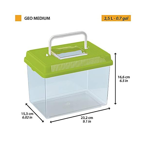 Ferplast Plastic Fish Aquarium GEO Medium Tank 2,5 L Small Animal Container Aquarium Terrarium Insects Turtles, Plastic…