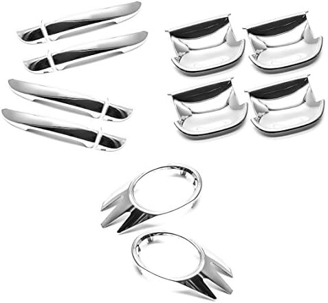 Sizver Chrome Door Handles + Bowls + FogLight Covers For Volkswagen Passat B6